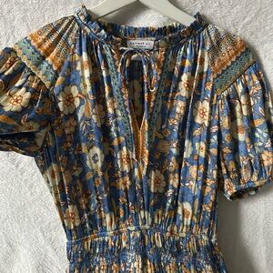 Current Air Floral Dress with Tie Neck